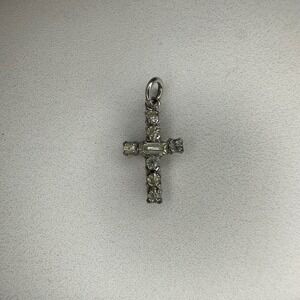 Jay Flex‎ Sterling Silver Rhinestone Cross Pendant Charm Religious Jewelry